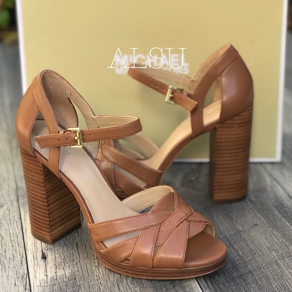 MichaelKors Annalise Platform Leather Acorn BrownW - Picture 4 of 8